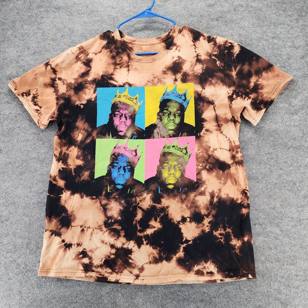 The Notorious BIG Shirt Mens XL Short Sleeve Brown Tie Dye